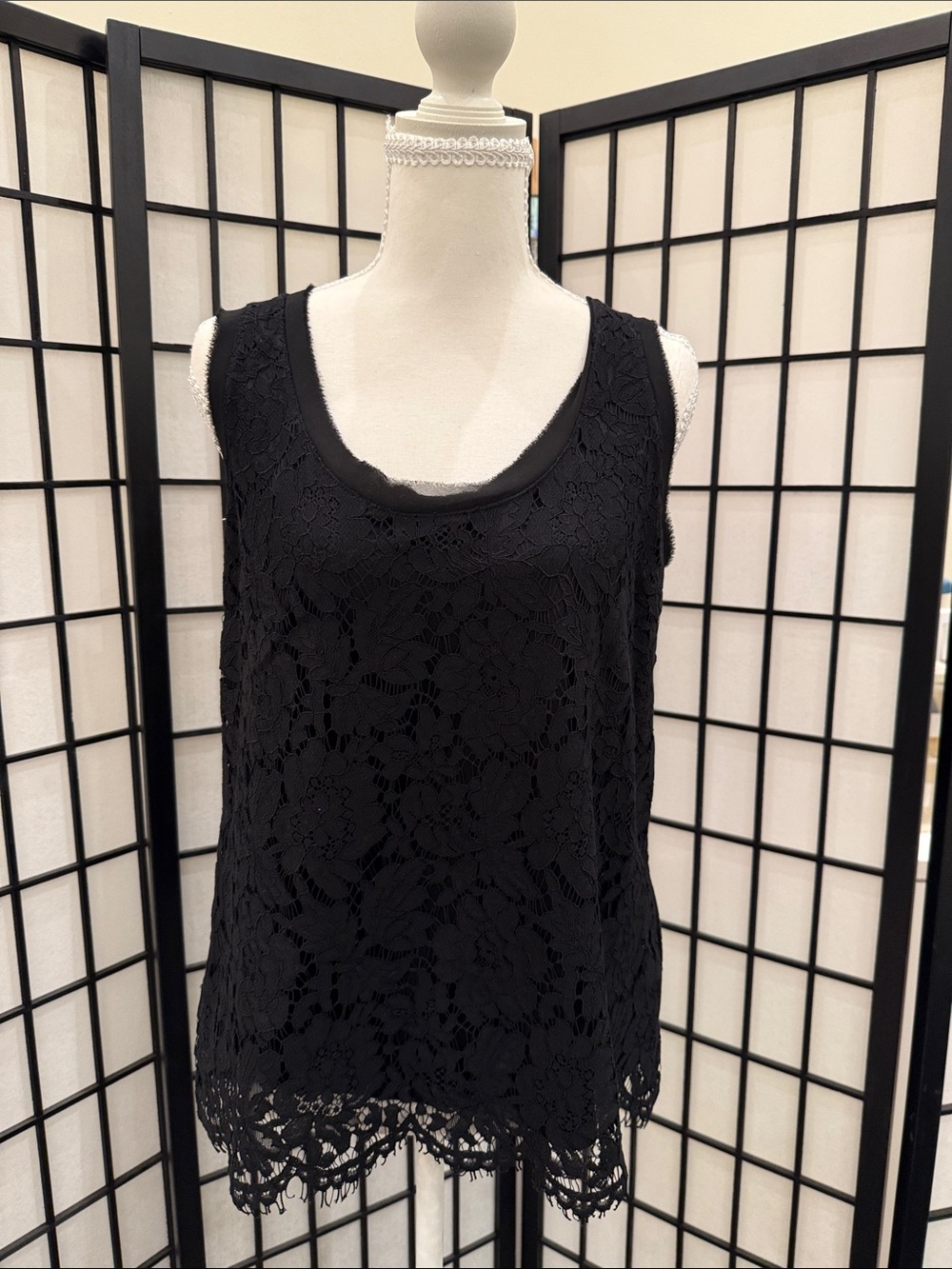 Banana Republic Black Lace Overlay Camisole